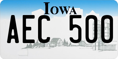 IA license plate AEC500