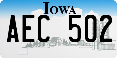 IA license plate AEC502