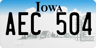 IA license plate AEC504