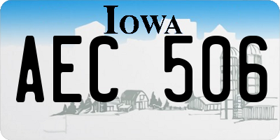 IA license plate AEC506