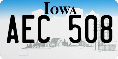 IA license plate AEC508