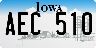 IA license plate AEC510