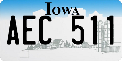 IA license plate AEC511