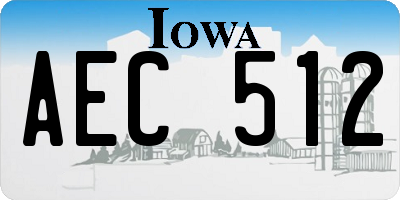 IA license plate AEC512