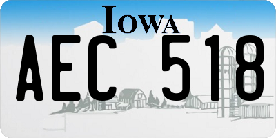 IA license plate AEC518