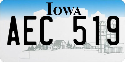 IA license plate AEC519