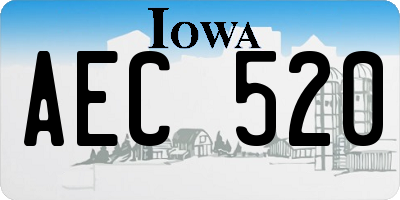 IA license plate AEC520