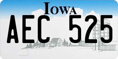IA license plate AEC525
