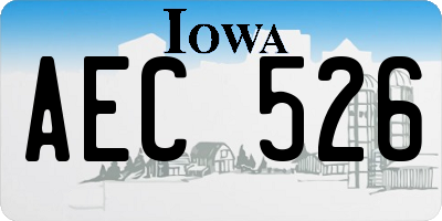 IA license plate AEC526