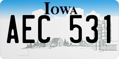 IA license plate AEC531