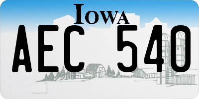 IA license plate AEC540