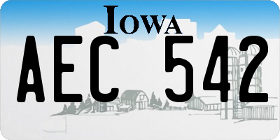 IA license plate AEC542