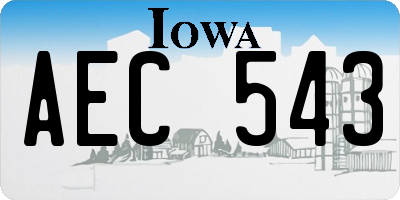 IA license plate AEC543