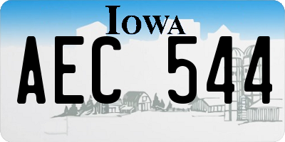 IA license plate AEC544
