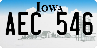 IA license plate AEC546