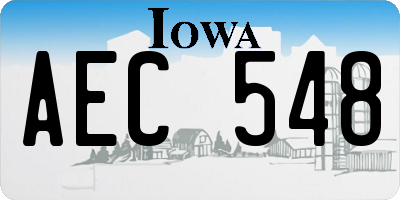 IA license plate AEC548