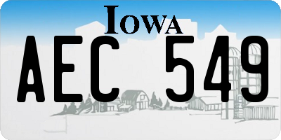 IA license plate AEC549