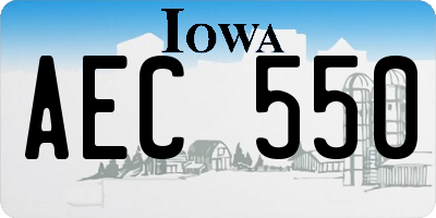 IA license plate AEC550