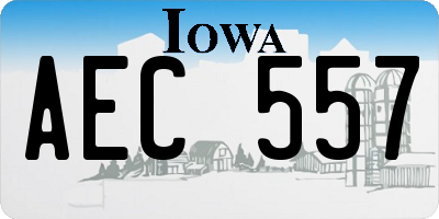 IA license plate AEC557