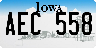 IA license plate AEC558