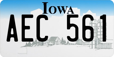 IA license plate AEC561