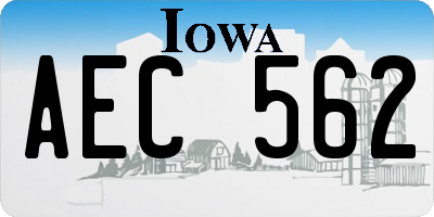 IA license plate AEC562