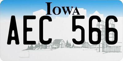 IA license plate AEC566