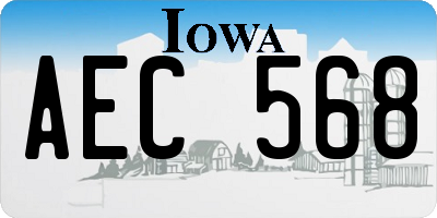 IA license plate AEC568