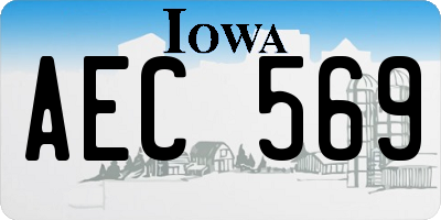 IA license plate AEC569