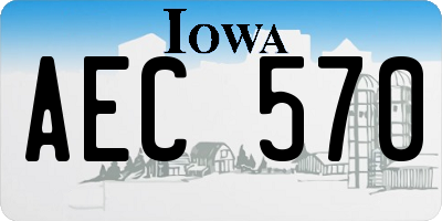 IA license plate AEC570