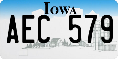 IA license plate AEC579