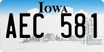 IA license plate AEC581