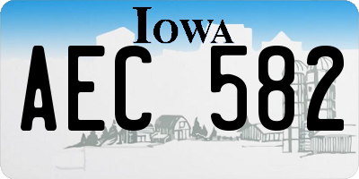 IA license plate AEC582