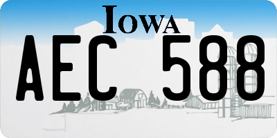 IA license plate AEC588