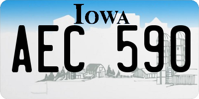 IA license plate AEC590