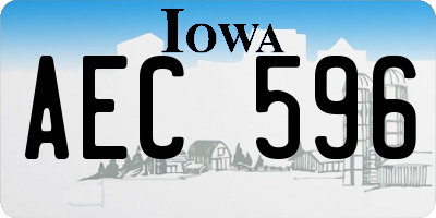 IA license plate AEC596
