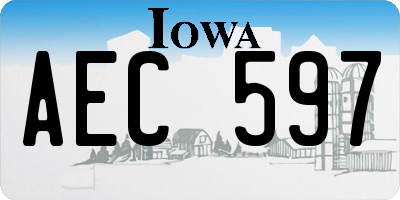 IA license plate AEC597