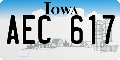 IA license plate AEC617