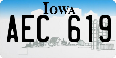 IA license plate AEC619