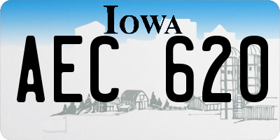 IA license plate AEC620