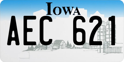 IA license plate AEC621