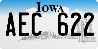IA license plate AEC622