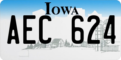 IA license plate AEC624