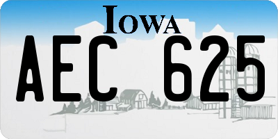 IA license plate AEC625