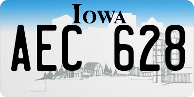 IA license plate AEC628
