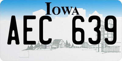 IA license plate AEC639