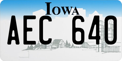IA license plate AEC640