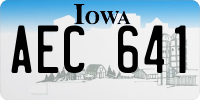 IA license plate AEC641