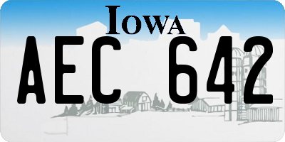 IA license plate AEC642