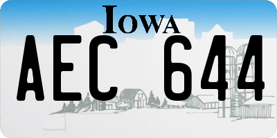 IA license plate AEC644